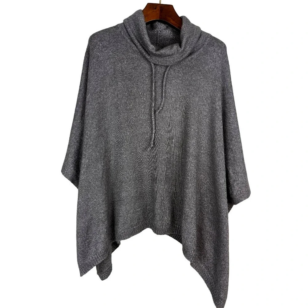 Bass Charcoal Grey Poncho Turtleneck sweater size S/M